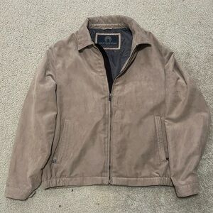 Weatherproof - Suede Men’s Collared Bomber Jacket (Large)